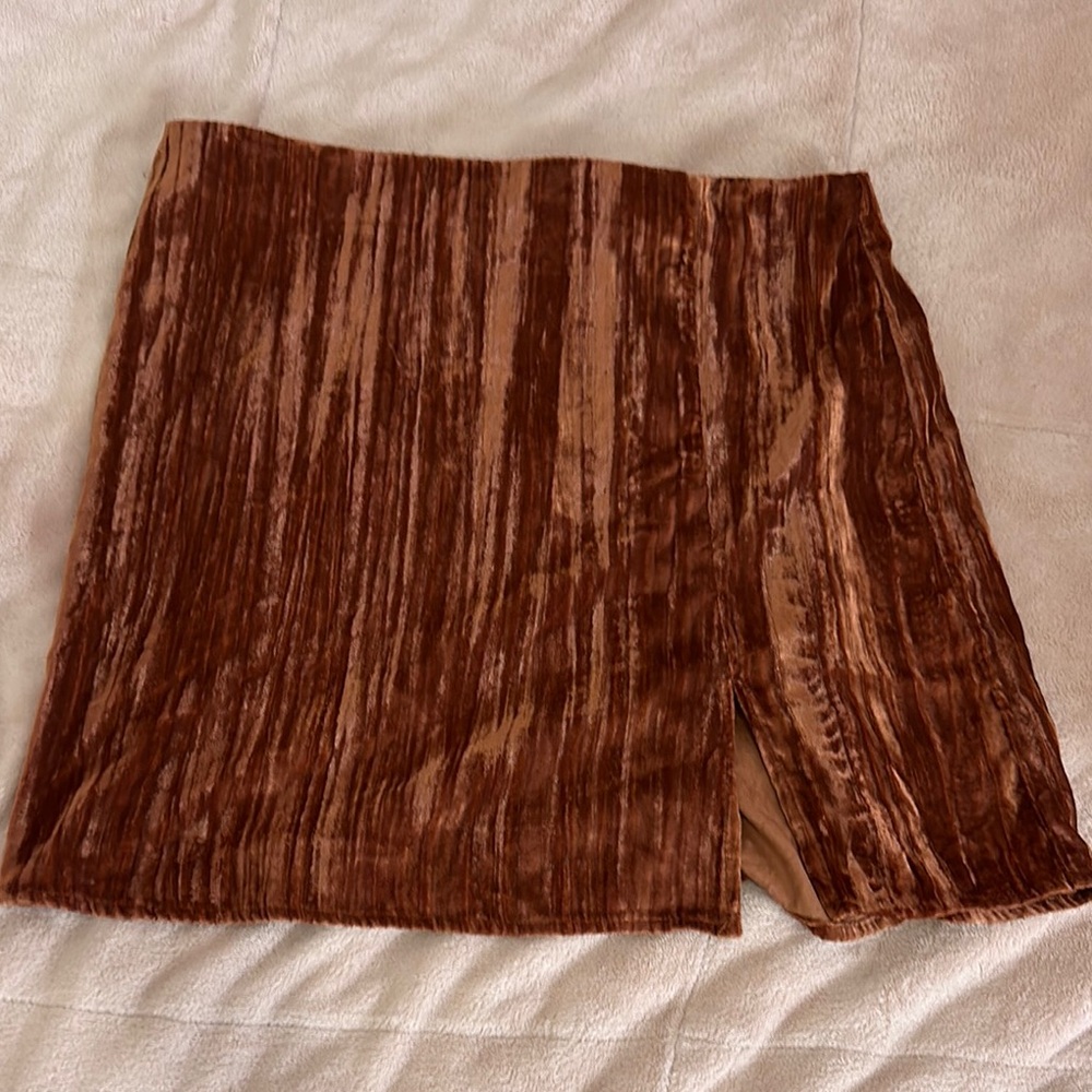Sophie Rue Brown Ribbed Mini Skirt for Night Out
